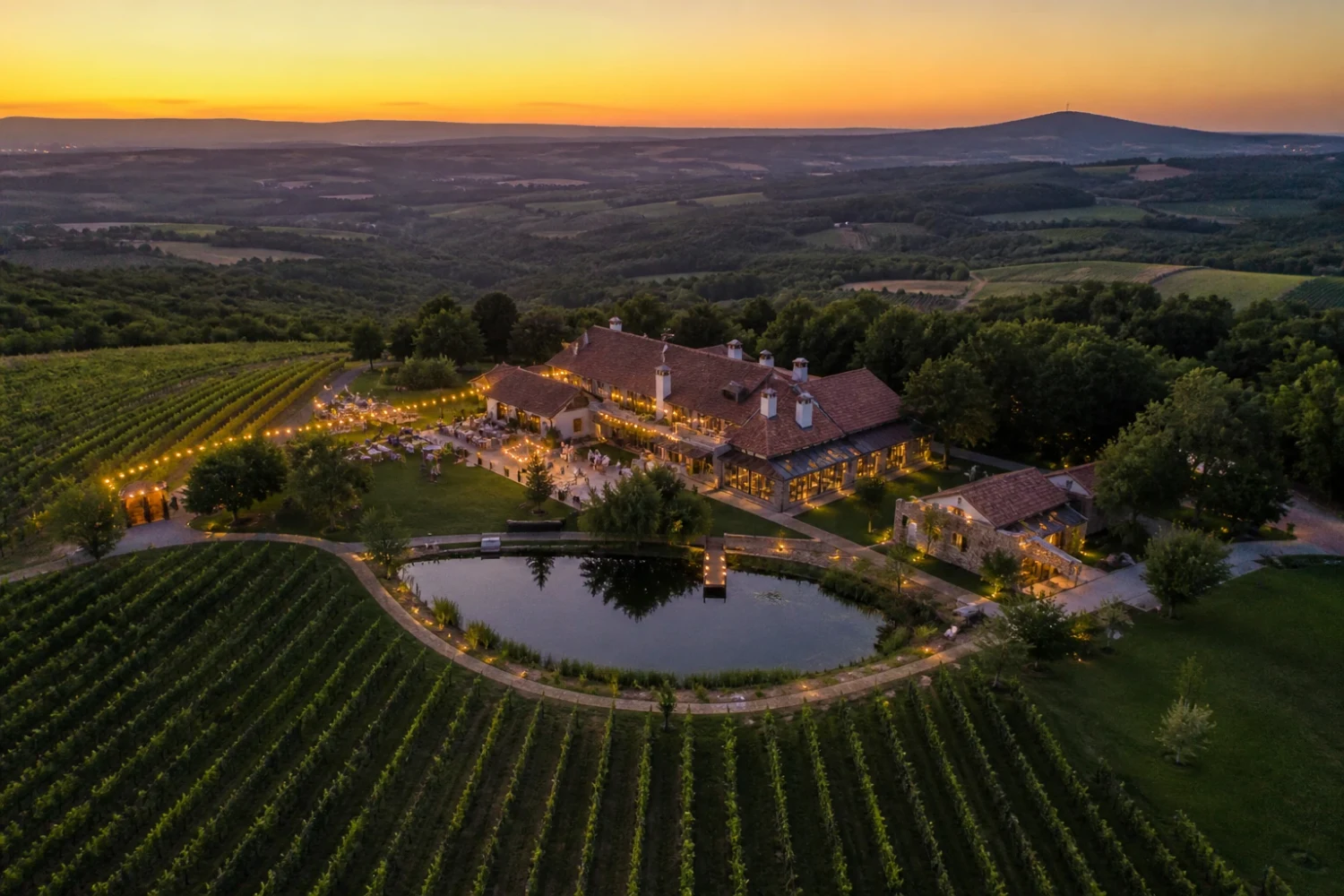 Vinarija i imanje na Fruškoj gori iz vazduha