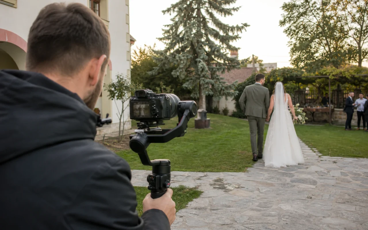 Snimatelj prati dešavanje kamerom na stabilizatoru